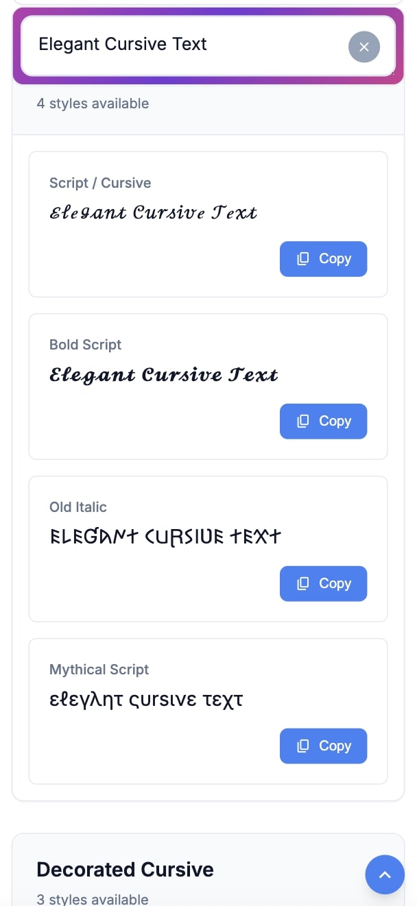 A collage showing various cursive, script, and calligraphy font styles.